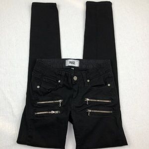[Paige] Edgemont Skinny Black Zip Jeans